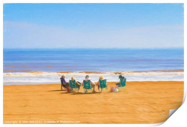 Family At The Seaside Print by Allan Bell