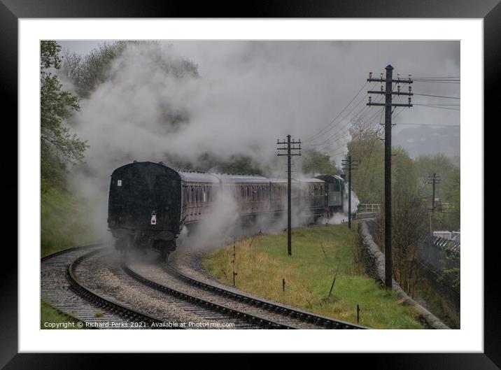 Leaving in a cloud of Smoke Framed Mounted Print by Richard Perks