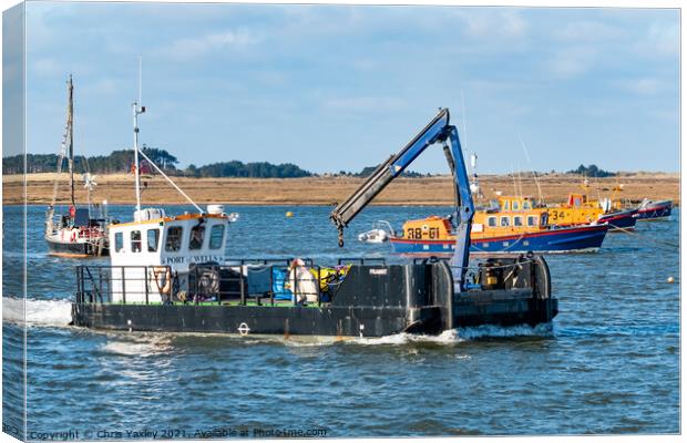 Port of Wells work boat Canvas Print by Chris Yaxley
