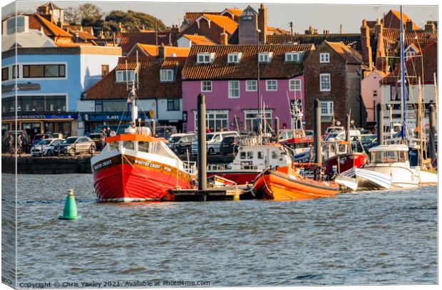 Wells waterfront, North Norfolk Canvas Print by Chris Yaxley