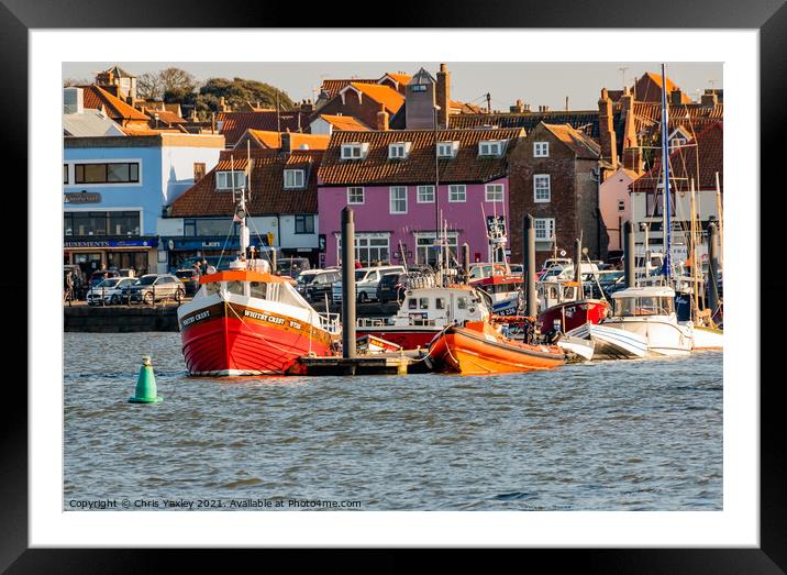 Wells waterfront, North Norfolk Framed Mounted Print by Chris Yaxley