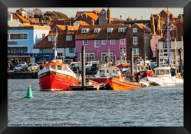 Wells waterfront, North Norfolk Framed Print by Chris Yaxley