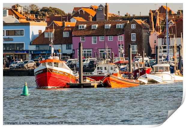 Wells waterfront, North Norfolk Print by Chris Yaxley