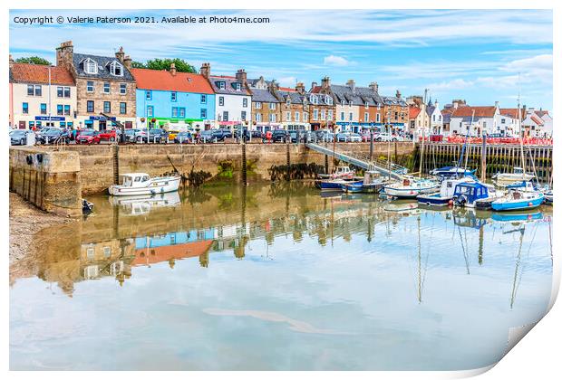 Anstruther Colourful Harbour Print by Valerie Paterson