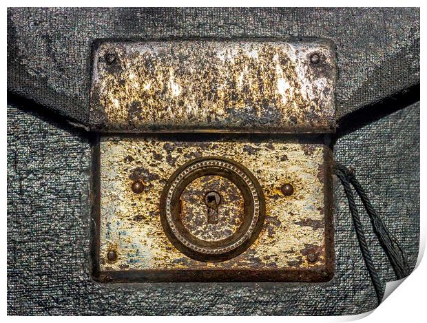 Rusty lock closeup. Print by Mikhail Pogosov