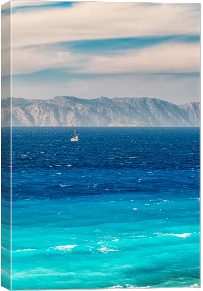 Rhodes Aegean Sea Canvas Print by Antony McAulay