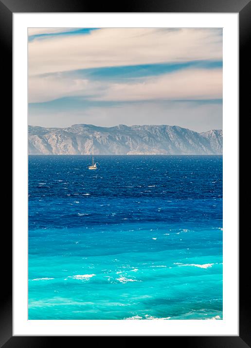 Rhodes Aegean Sea Framed Mounted Print by Antony McAulay