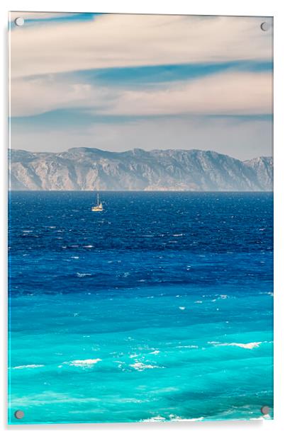 Rhodes Aegean Sea Acrylic by Antony McAulay