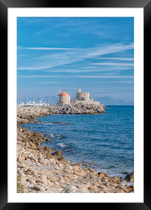 Rhodes Fort of Saint Nicholas by the Sea Framed Mounted Print by Antony McAulay