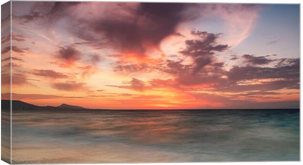 Rhodes Kato Petres Beach Epic Sunset Canvas Print by Antony McAulay