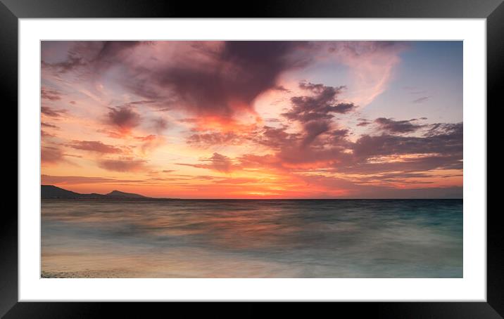 Rhodes Kato Petres Beach Epic Sunset Framed Mounted Print by Antony McAulay