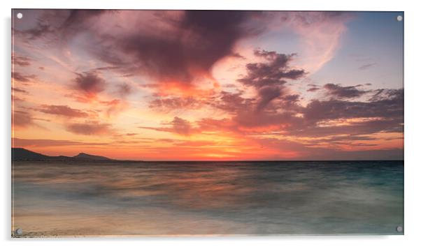 Rhodes Kato Petres Beach Epic Sunset Acrylic by Antony McAulay