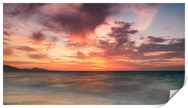 Rhodes Kato Petres Beach Epic Sunset Print by Antony McAulay