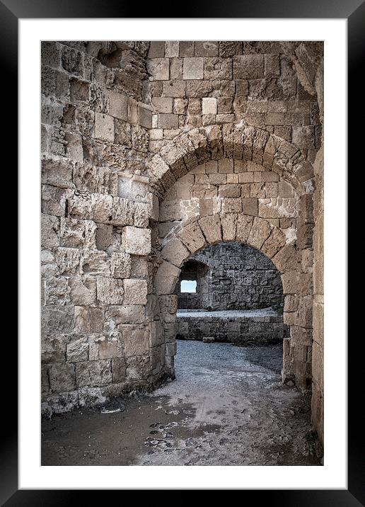 Rhodes Old Town City Wall Gateway Framed Mounted Print by Antony McAulay