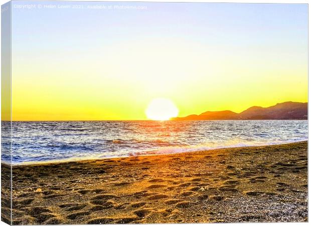 Sunseting on a beach in Turkey  Canvas Print by Pelin Bay