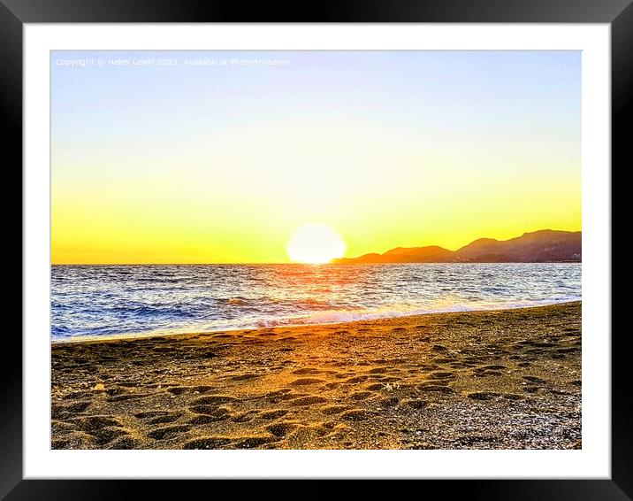 Sunseting on a beach in Turkey  Framed Mounted Print by Pelin Bay