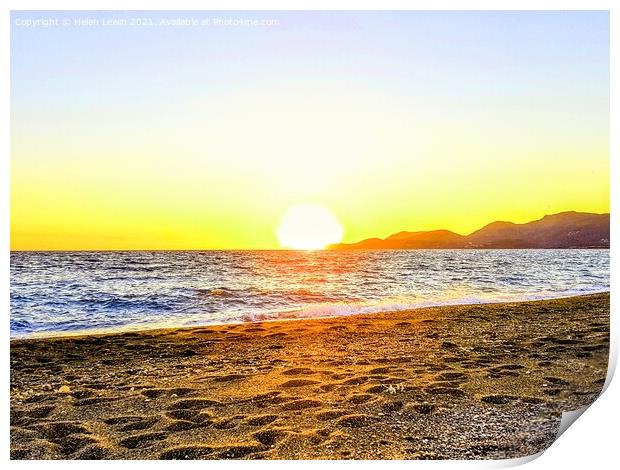 Sunseting on a beach in Turkey  Print by Pelin Bay
