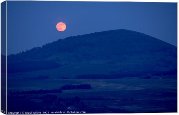 Moonrise over Great Mell Fell Canvas Print by Nigel Wilkins