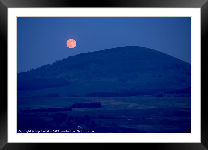Moonrise over Great Mell Fell Framed Mounted Print by Nigel Wilkins