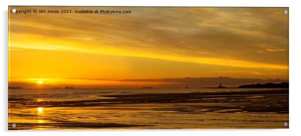 November sunrise Panorama Acrylic by Jim Jones
