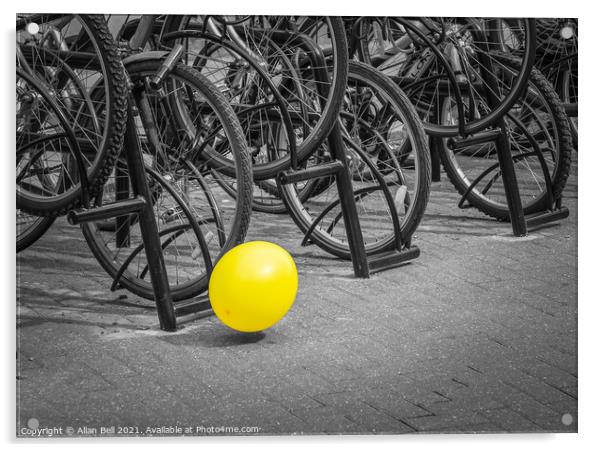 The Yellow Balloon Acrylic by Allan Bell
