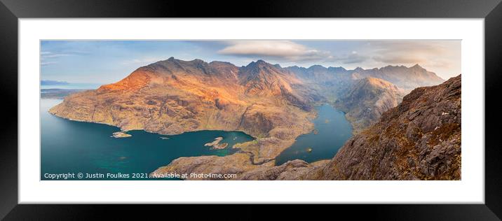Cuillin ridge panorama from Sgurr Na Stri, Skye Framed Mounted Print by Justin Foulkes