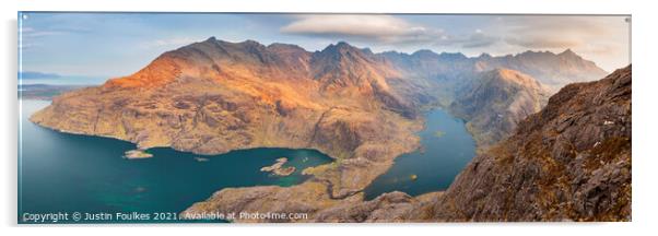 Cuillin ridge panorama from Sgurr Na Stri, Skye Acrylic by Justin Foulkes