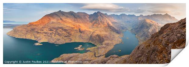 Cuillin ridge panorama from Sgurr Na Stri, Skye Print by Justin Foulkes