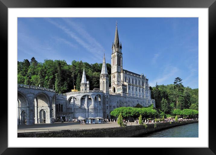 Notre Dame du Rosaire de Lourdes, Pyrenees, France Framed Mounted Print by Arterra 