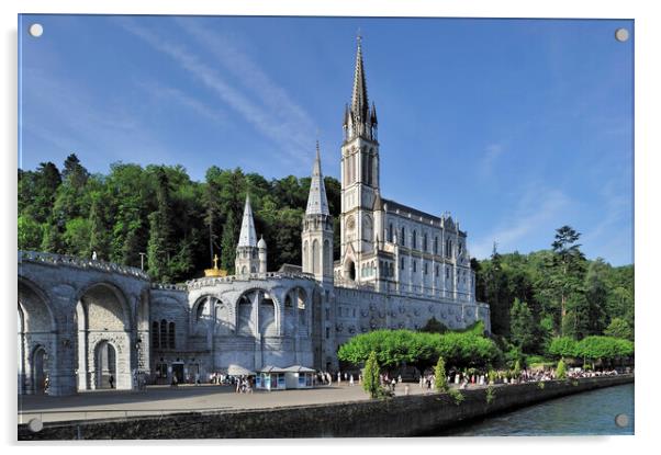 Notre Dame du Rosaire de Lourdes, Pyrenees, France Acrylic by Arterra 