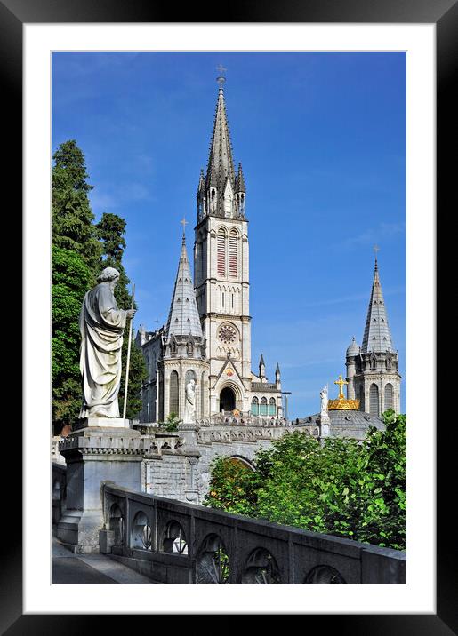 Basilica of our Lady of the Rosary at Lourdes, France Framed Mounted Print by Arterra 