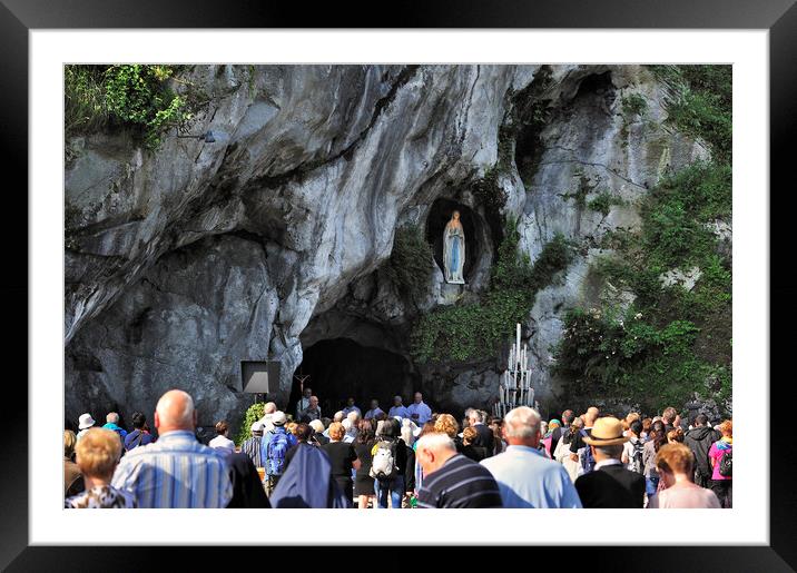 Grotto at Sanctuary of Our Lady of Lourdes, France Framed Mounted Print by Arterra 