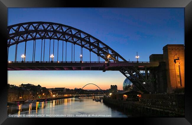 The Tyne Bridge at Sunrise Framed Print by EMMA DANCE PHOTOGRAPHY