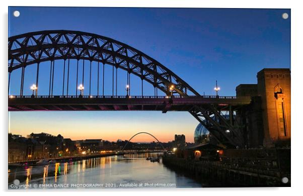 The Tyne Bridge at Sunrise Acrylic by EMMA DANCE PHOTOGRAPHY