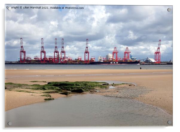 Liverpool 2 Container Terminal Acrylic by Lilian Marshall