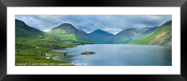 Panoramic view of Wastwater, Lake District Framed Mounted Print by Justin Foulkes