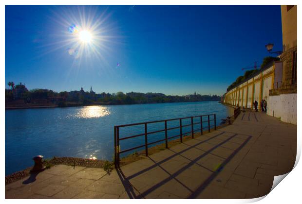 Sunny morning by the Guadalquivir River in Seville Print by Jose Manuel Espigares Garc