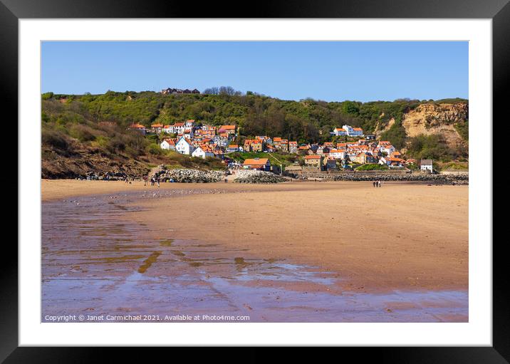 Serenity of Runswick Bay Framed Mounted Print by Janet Carmichael