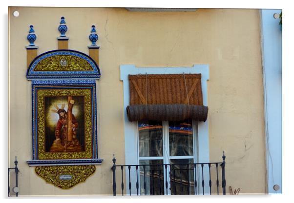 Ceramic panel with religion subject in Seville Acrylic by Jose Manuel Espigares Garc