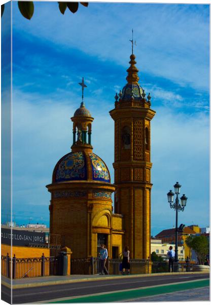 Typical streets of Triana in Seville Canvas Print by Jose Manuel Espigares Garc