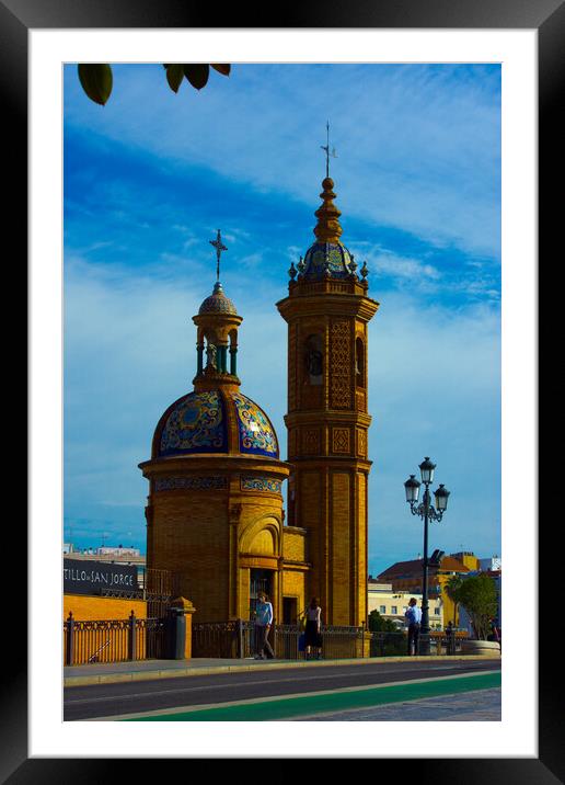 Typical streets of Triana in Seville Framed Mounted Print by Jose Manuel Espigares Garc