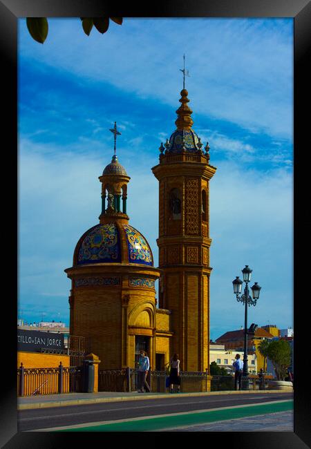 Typical streets of Triana in Seville Framed Print by Jose Manuel Espigares Garc