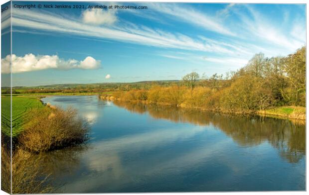 The River Tywi in the Tywi Valley Carmarthenshire  Canvas Print by Nick Jenkins