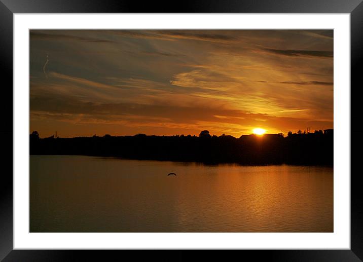 Sunset over Fishmoor Reservoir Framed Mounted Print by Peter Elliott 
