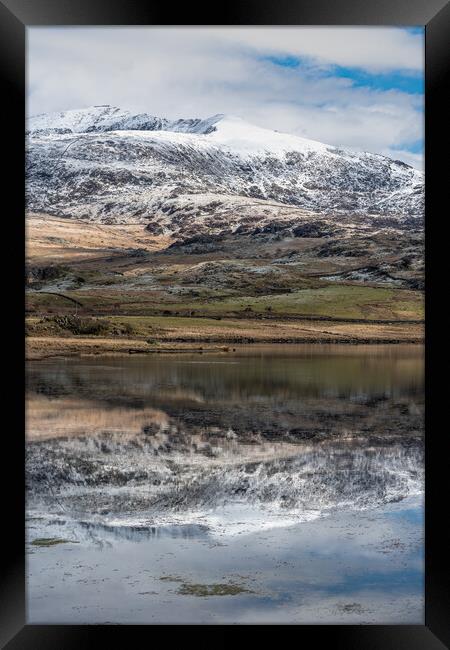 Snowdon reflections Framed Print by Jonathon barnett