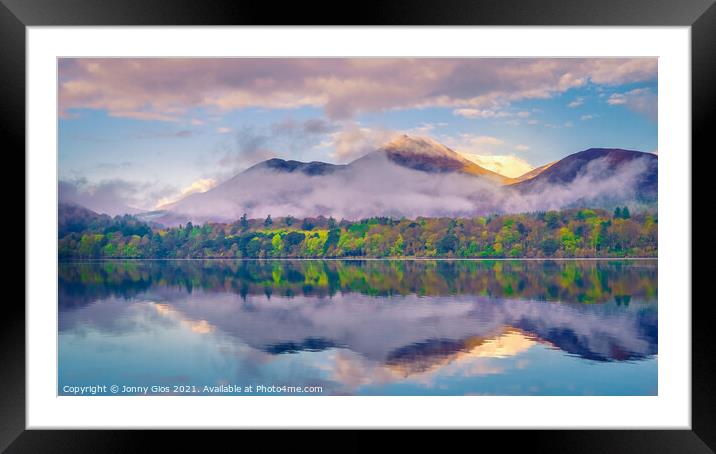 The Green Line of Derwentwater  Framed Mounted Print by Jonny Gios