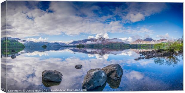 Panoramic of Derwentwater  Canvas Print by Jonny Gios