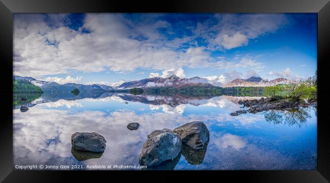 Panoramic of Derwentwater  Framed Print by Jonny Gios