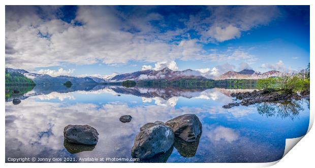 Panoramic of Derwentwater  Print by Jonny Gios