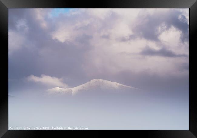 Snow Capped Skiddaw  Framed Print by Jonny Gios